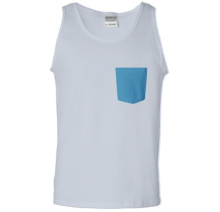 Grey and Blue Contrast Pockets Tank