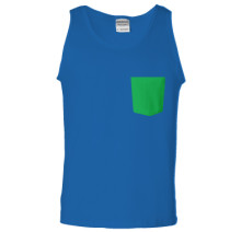 Blue and Green Contrast Pocket Tank