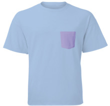 Sky Blue and Purple Contrast Pocket