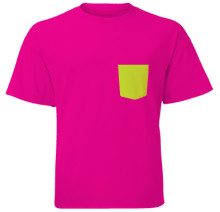 Neon Pink and Neon Yellow Contrast Pocket