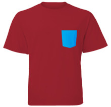 Maroon Red and Aqua Blue Contrast Pocket