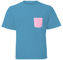 Carolina Blue and Pink Contrast Pocket