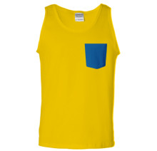 Yellow and blue Contrast Pockets Tank